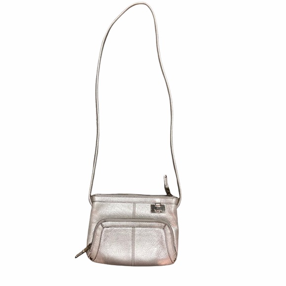 Tignanello Handbags - Tignanello Silver Crossbody Organizer Bag purse